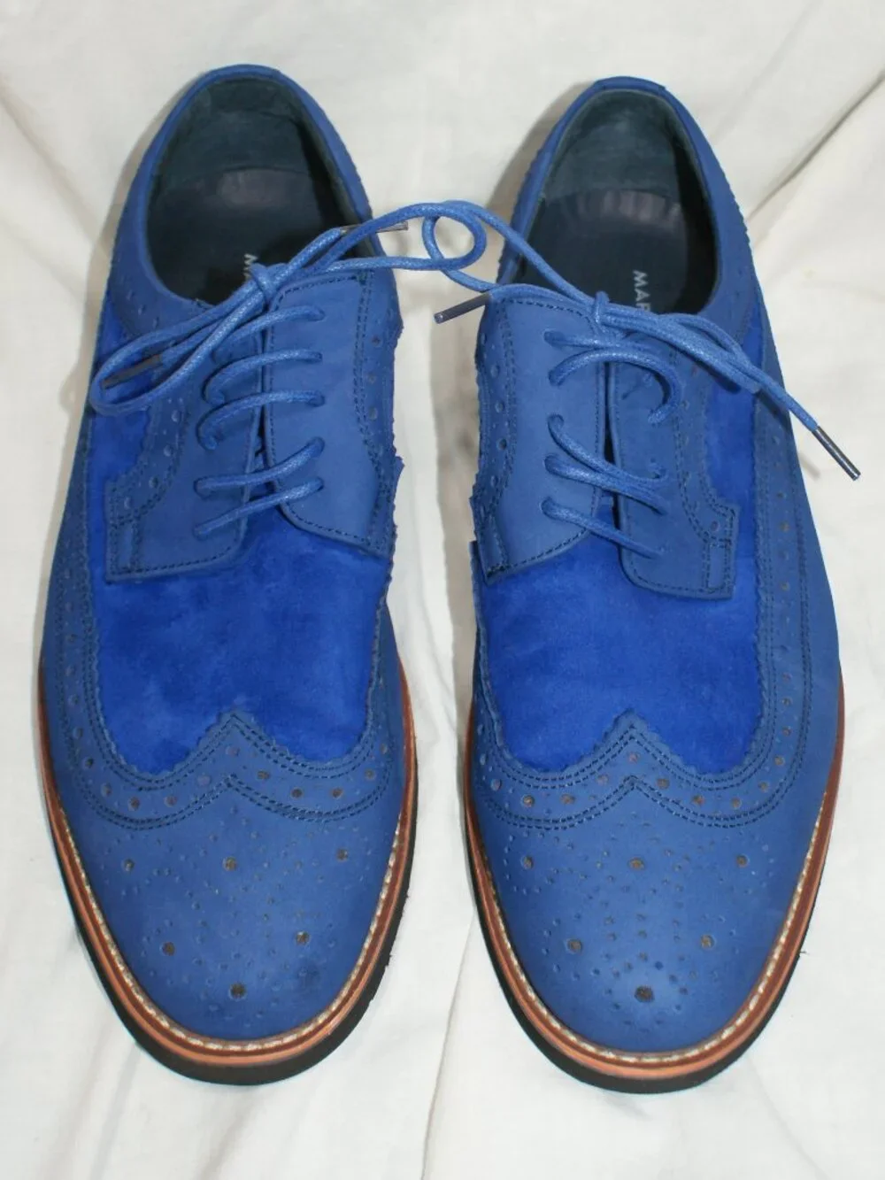 Marc Nolan Cobalt Blue Suede Oxfords - Size 6 men's - EUC
